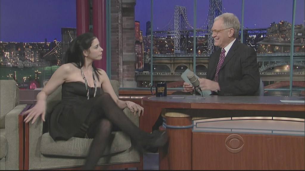 Sarah Silverman Upskirt CrossedLegs The Late Show with David Letterman (201...